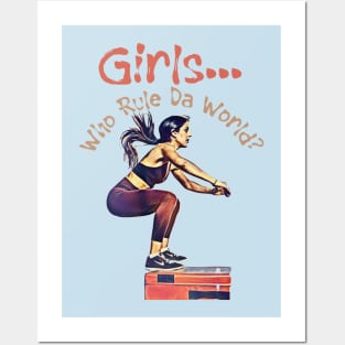 Girls... who rule da World? (jumping ponytail) Posters and Art